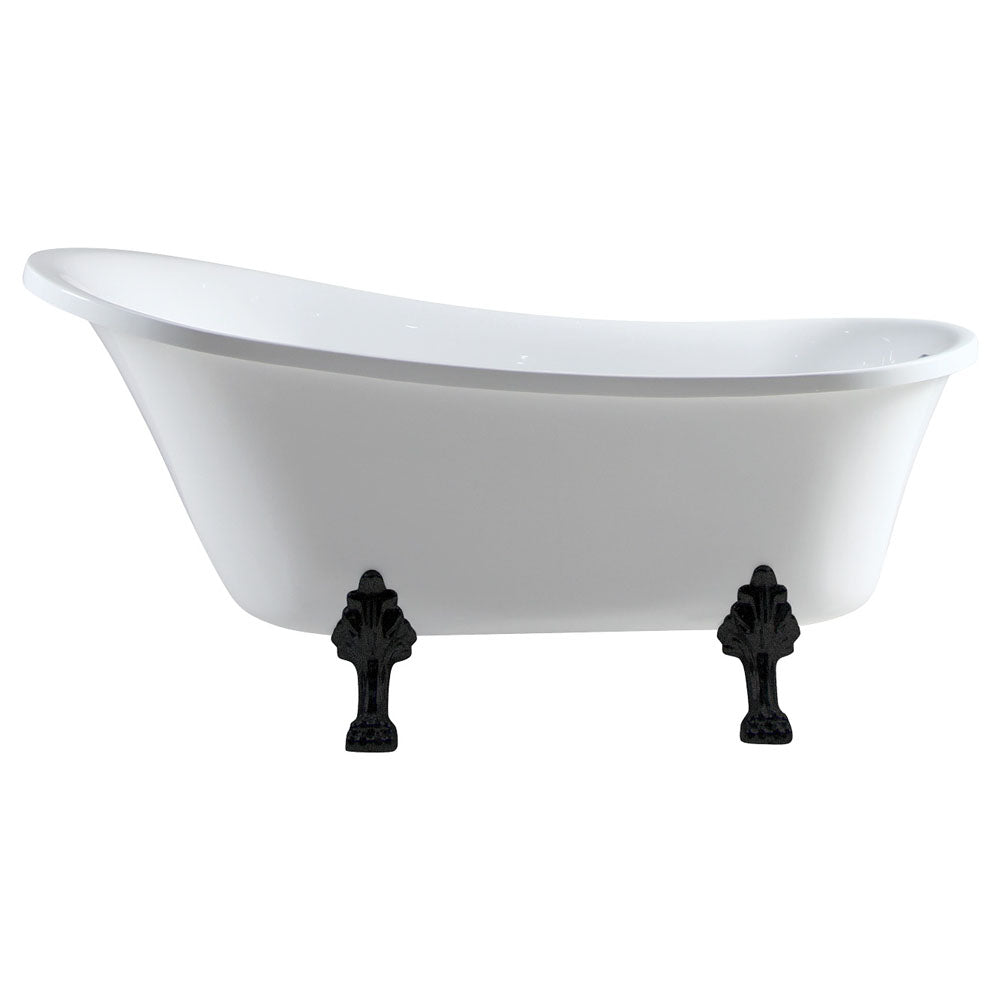 Fienza FR2550-1500B 1500mm Clawfoot Freestanding Acrylic Bath, Matte Black Feet