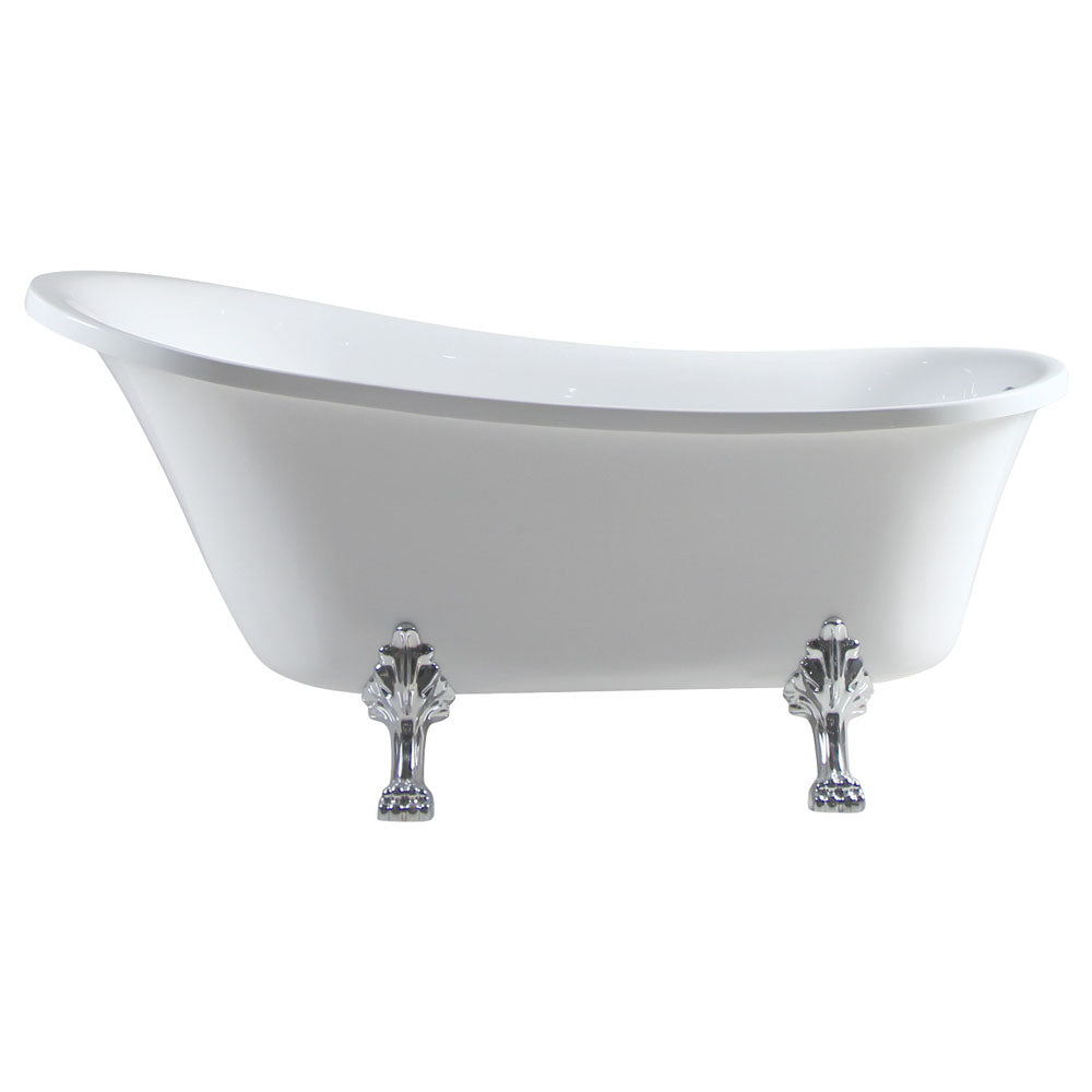 Fienza FR2550-1700C 1700mm Clawfoot Freestanding Acrylic Bath, Chrome Feet