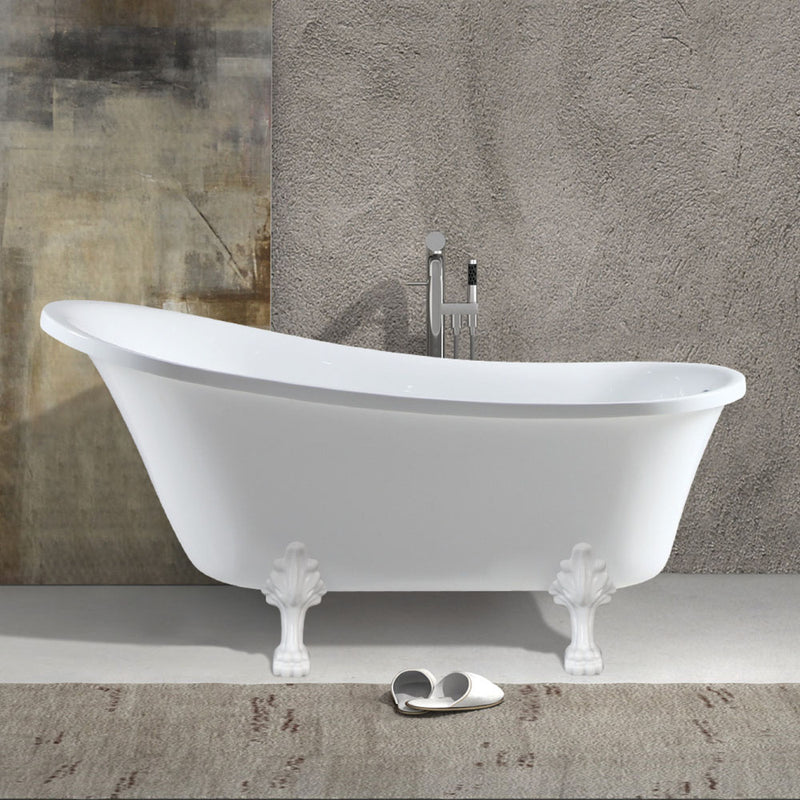 Fienza FR2550-1500W 1500mm Clawfoot Freestanding Acrylic Bath, Semi-Gloss White Feet - Special Order