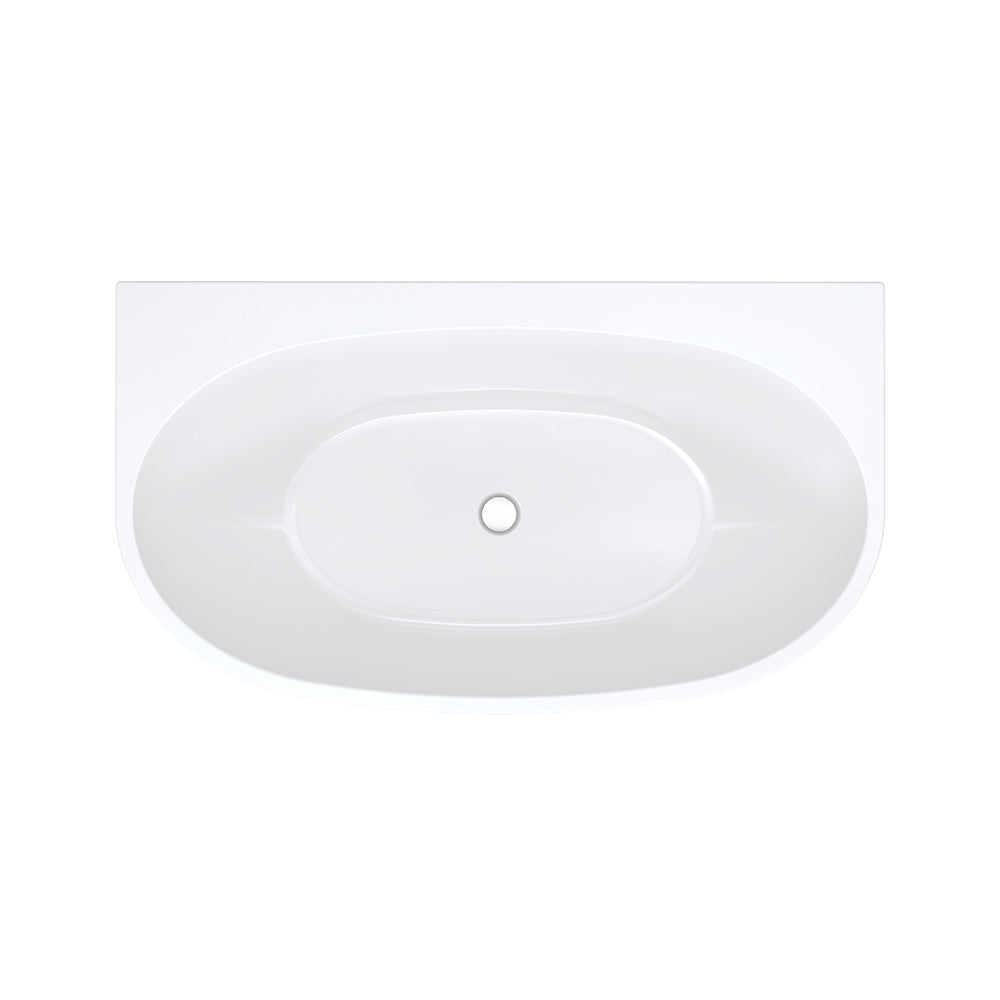 Fienza FR65-1300 Keeto Back-to-wall Acrylic Bath 1300mm, Gloss White