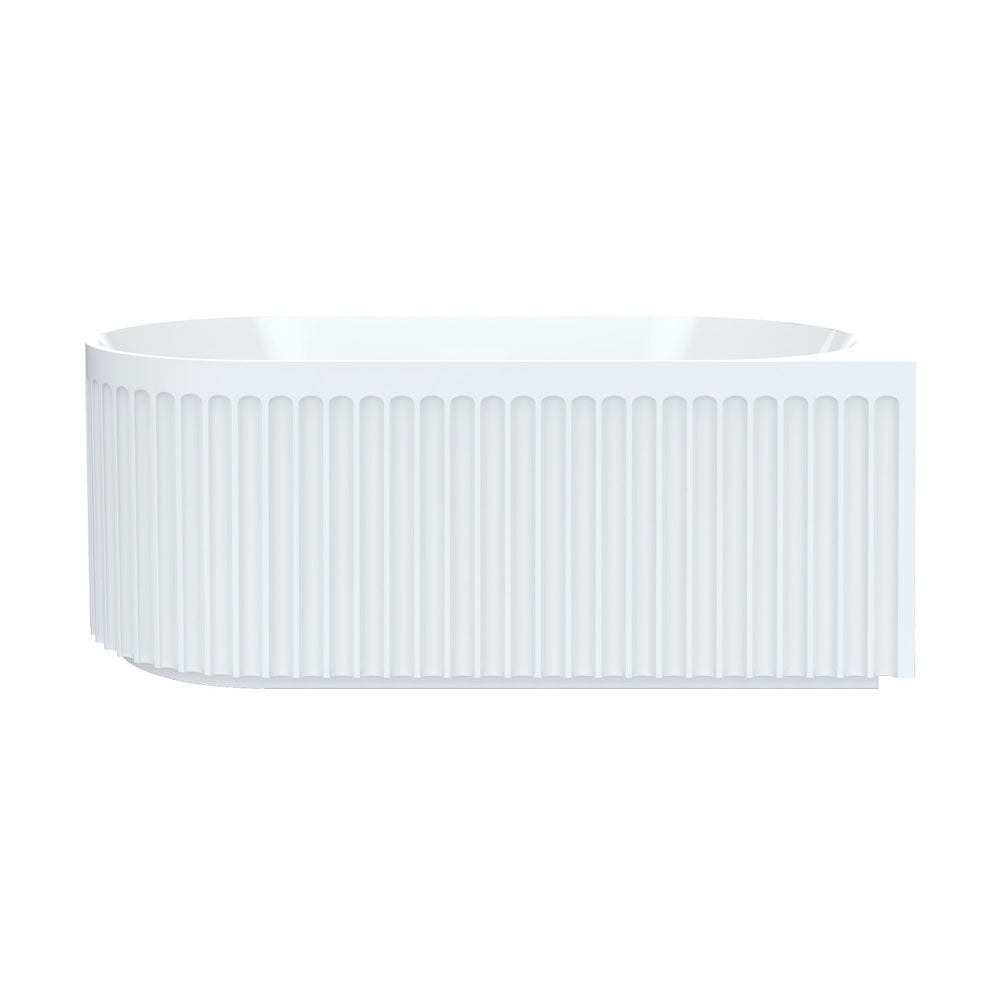 Fienza FR713-1500L-OF Eleanor Fluted Left-Hand Acrylic Corner Bath, 1500mm