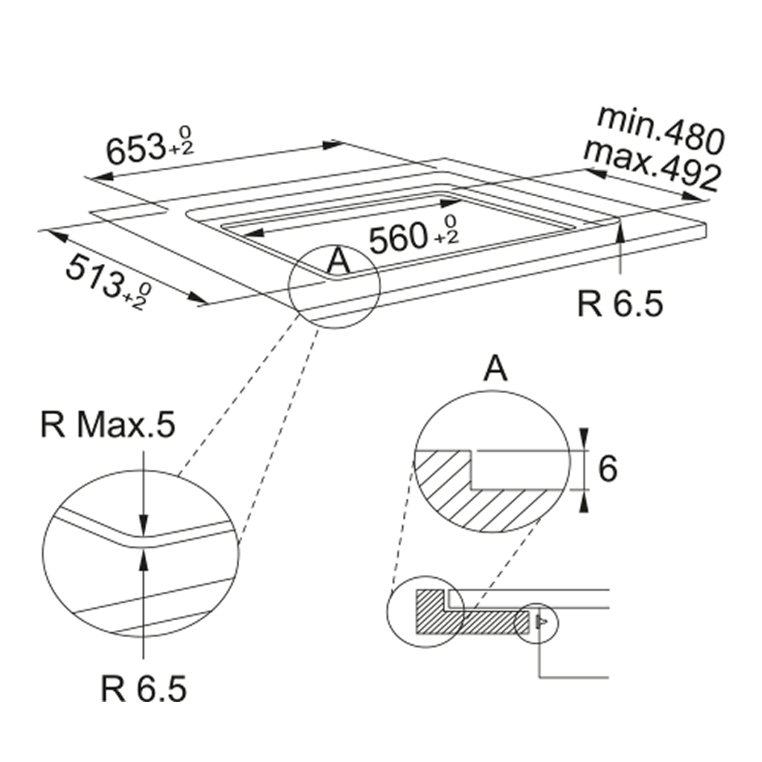 Franke FSM654IBK Urban 60cm Black Glass Induction Cooktop