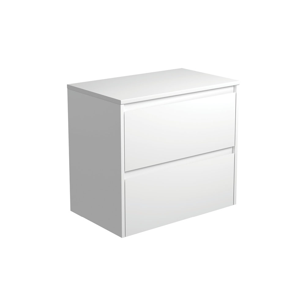 Fienza 75BW Amato 750 Wall Hung Cabinet, Satin White, Cabinet Only