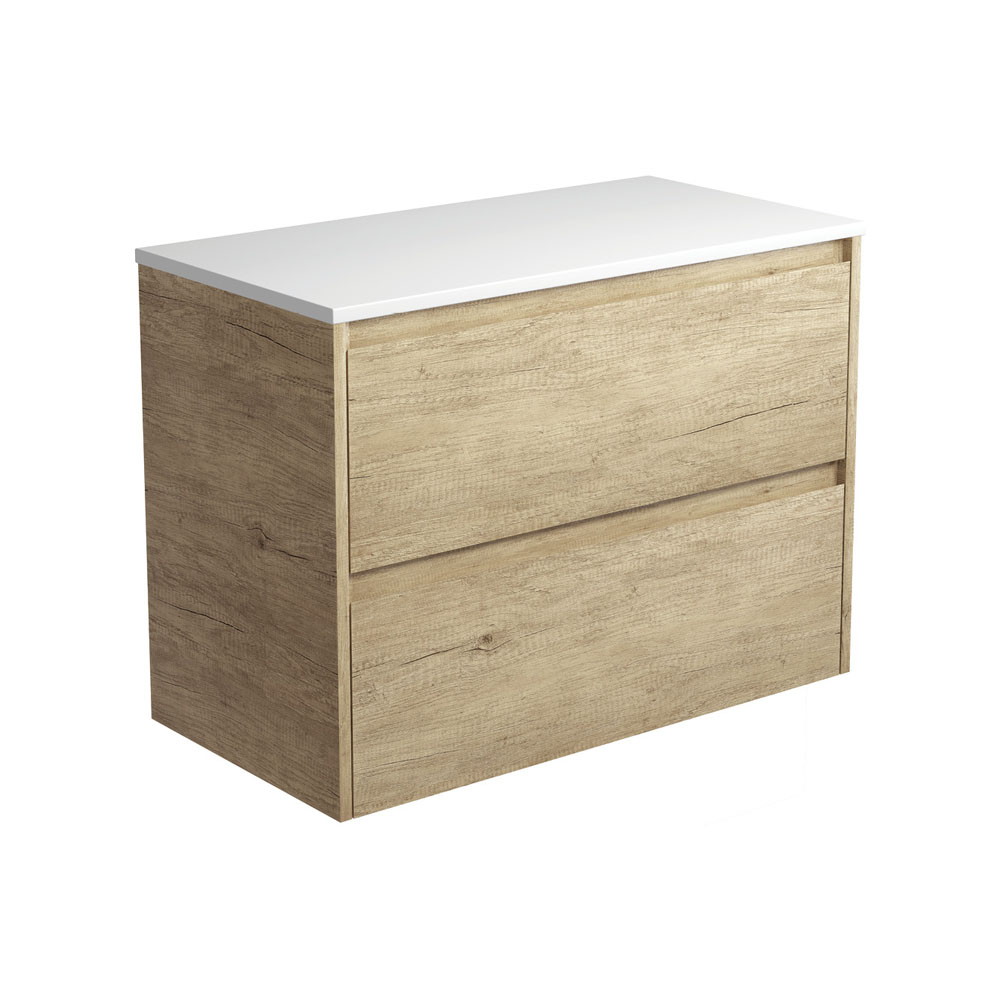 Fienza 90BS Amato 900 Wall Hung Cabinet, Scandi Oak, Cabinet Only