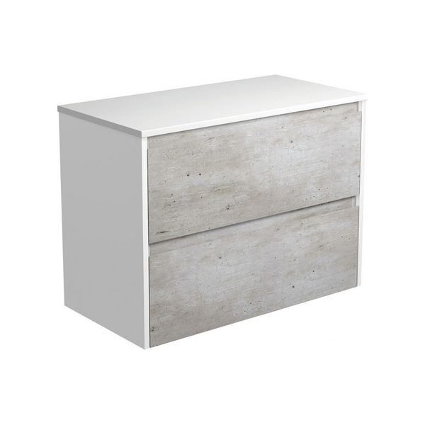 Fienza 90BXW Amato Industrial 900 Wall Hung Cabinet, Satin White Panels, Cabinet Only - Special Order