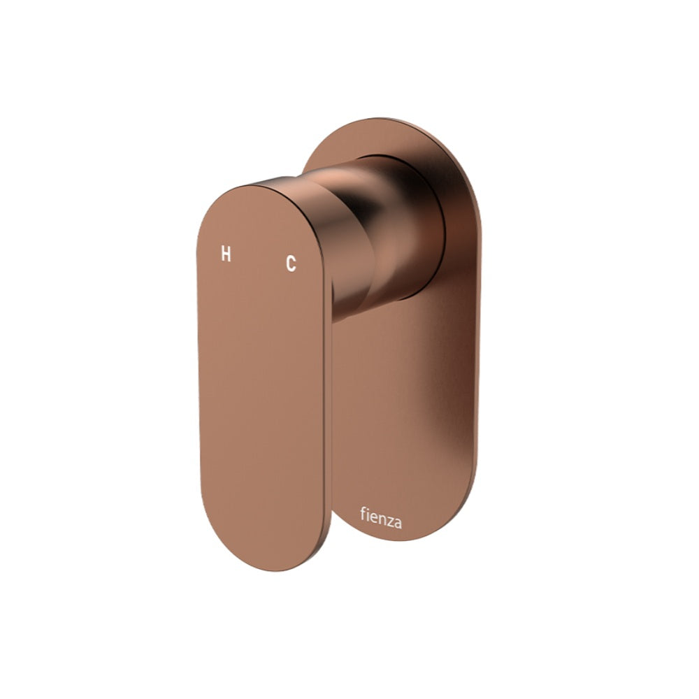 Fienza 234101CO-LF Empire Slim Wall Mixer, Oval Plate, Lead Free, Brushed Copper