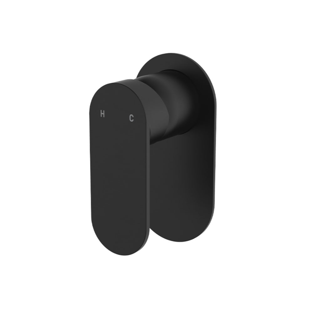 Fienza 234101B-LF Empire Slim Wall Mixer, Oval Plate, Lead Free, Matte Black