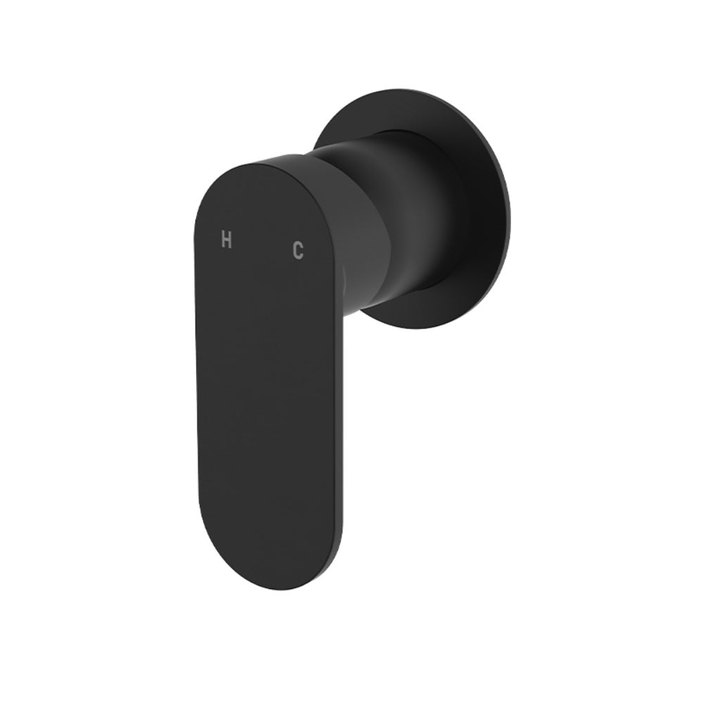 Fienza 234101B-2-LF Empire Slim Wall Mixer, Round Plate, Lead Free, Matte Black