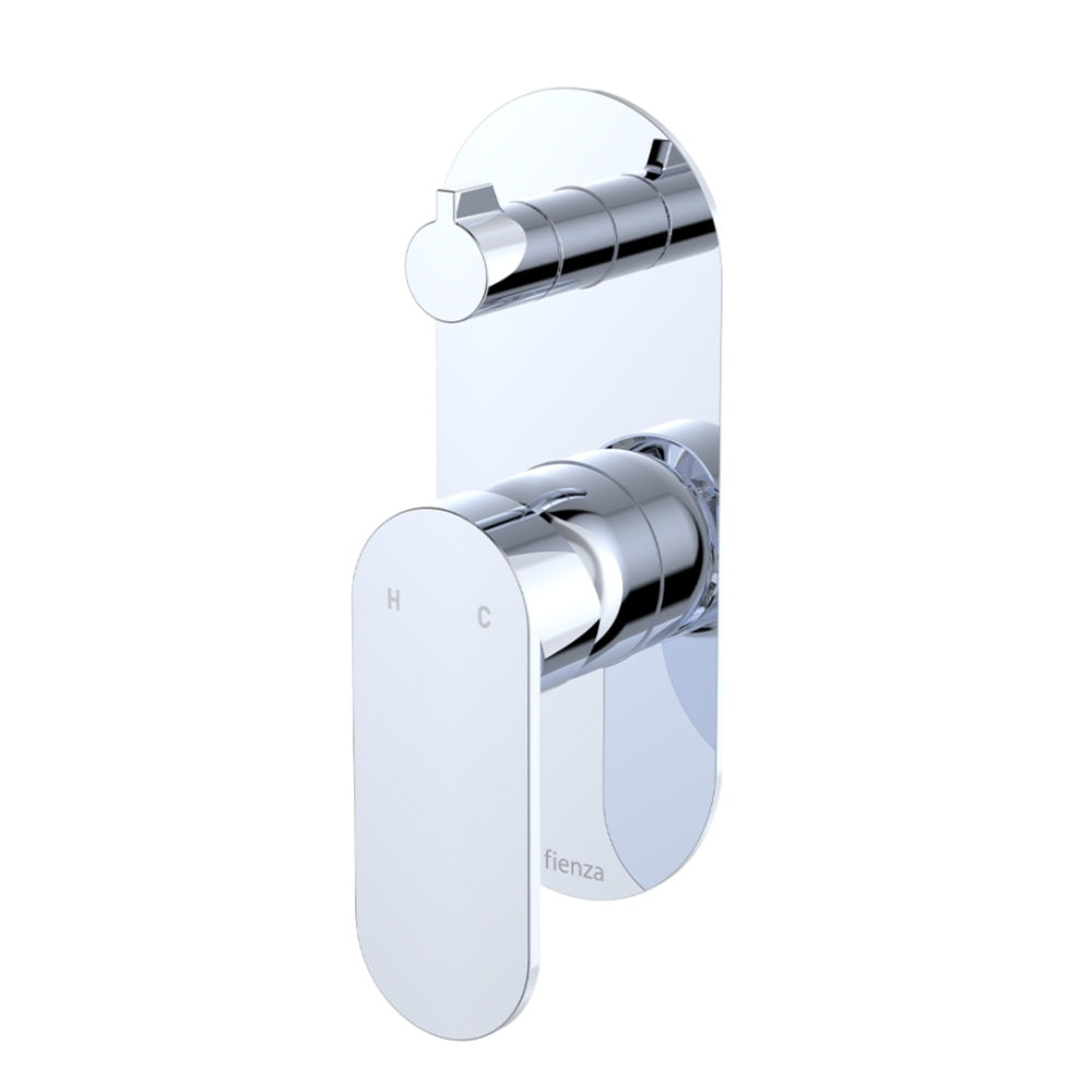 Fienza 234102-LF Empire Slim Wall Diverter Mixer, Large Oval Plate, Vertical, Lead Free, Chrome