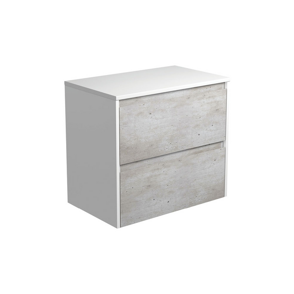 Fienza 75BXW Amato 750 Wall Hung Cabinet, Satin White Panels, Industrial, Cabinet Only - Special Order