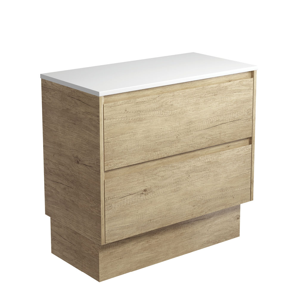 Fienza 90BSK Amato 900 On Kickboard Cabinet, Scandi Oak, Cabinet Only