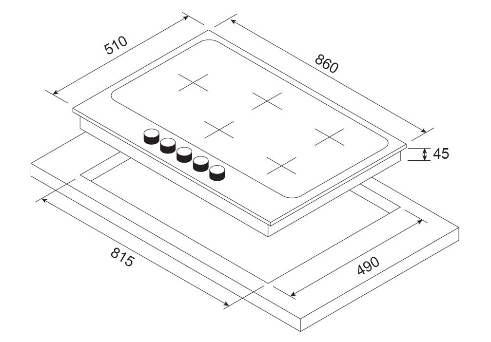 Kleenmaid GCT9012 90cm Gas Cooktop