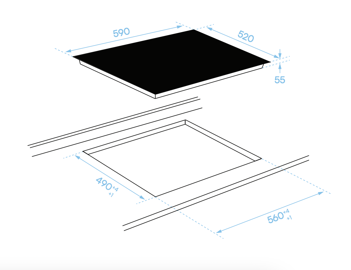 Solt GGSC60T 60cm Ceramic Cooktop, Touch Controls