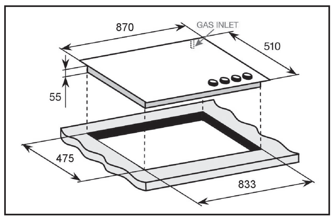 Whirlpool GGW870NBAUS 90cm 5 Burner Gas Cooktop In Black Glass
