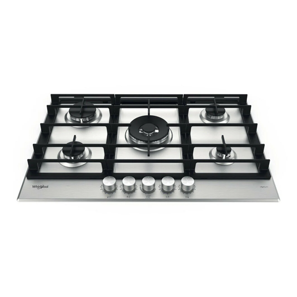 Whirlpool GMWL758IXLAUS 73cm 5 Burner Gas Cooktop In Stainless Steel, i-Xelium