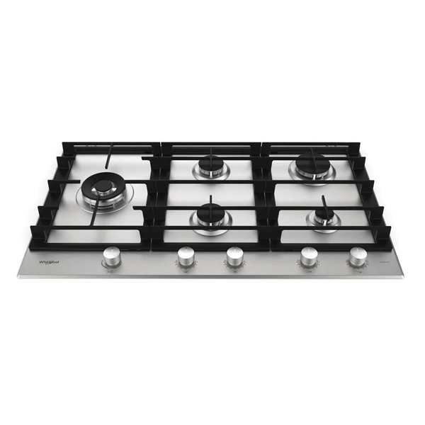 Whirlpool GMWL958IXLAUS 90cm 5 Burner Gas Cooktop In Stainless Steel