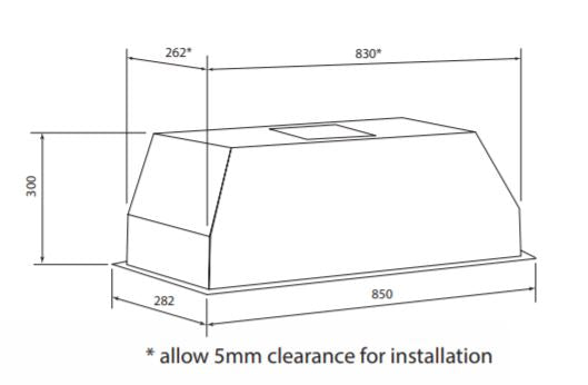 Quietair Gqa85Uc 85Cm Remote Fan Motor Undermount Rangehood Off Board Rangehoods