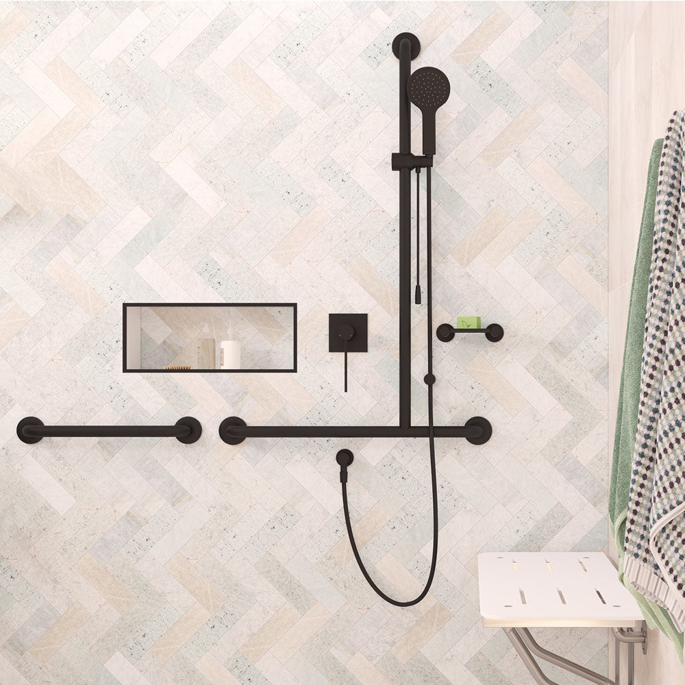 Fienza GRAB45MB Accessible Care 450mm Grab Rail, Matte Black