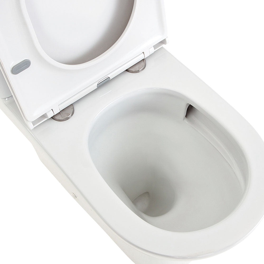 Fienza K028GEB-2 Tono Toilet Suite, Slim Seat, S-Trap, 160-230mm, Gloss White