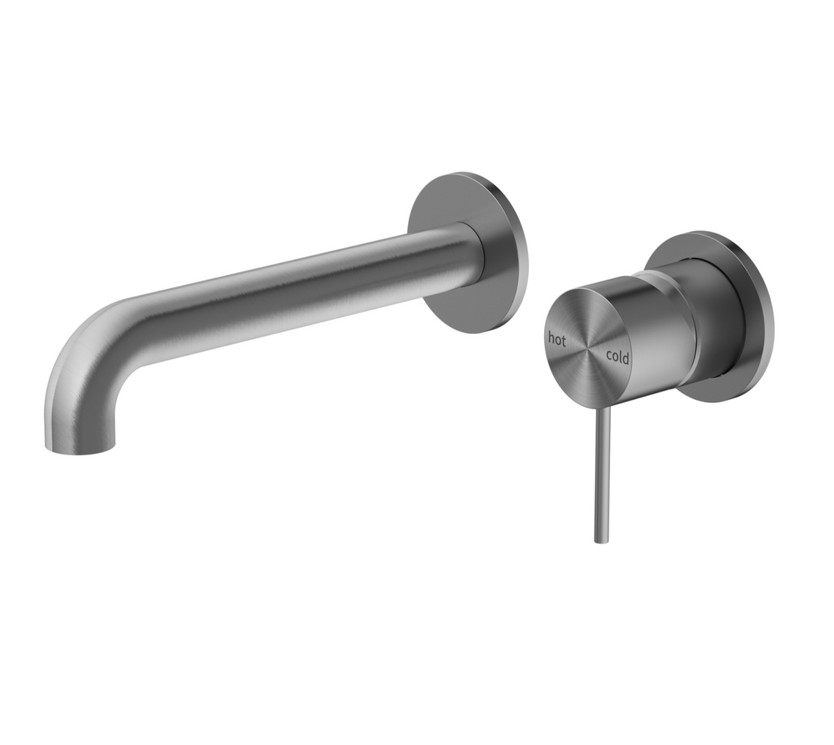 Nero Mecca Wall Mixer Set Basin / Bath (Separate Backplates) - Gunmetal Grey
