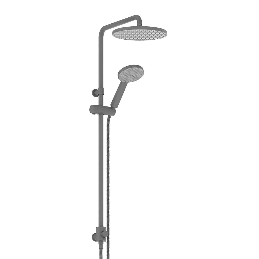 Greens Glide Rainboost Twin Rail Shower, PVD Gunmetal, 18290GM