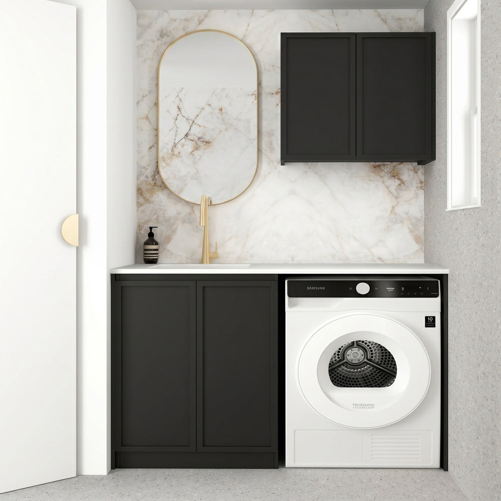 Otti LA-1305A-BOHB-CA Hampshire Laundry Kit 1305A Black / Cloudy Carrara Top