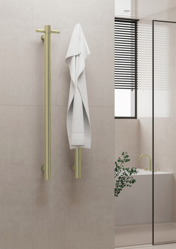 Nero NRV900HBG Heated Vertical Towel Rail - Brushed Gold