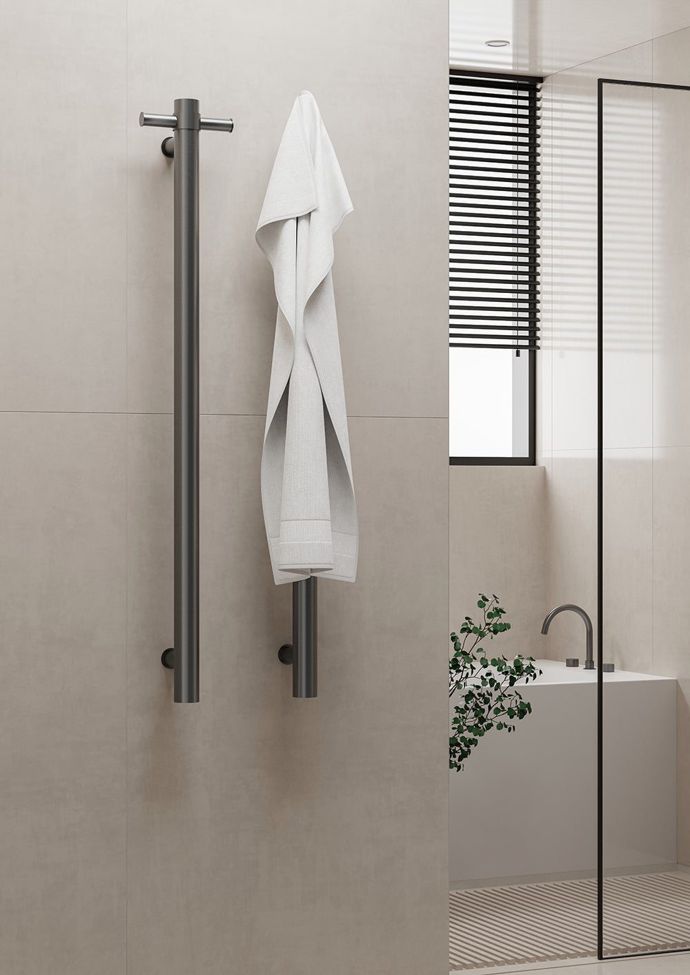 Nero NRV900HGR Heated Vertical Towel Rail - Graphite