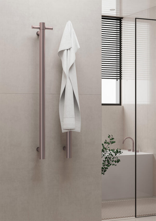 Nero NRV900HBZ Heated Vertical Towel Rail - Brushed Bronze