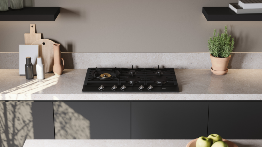 ASKO 75cm Natural Gas Cooktop with Super Flex Wok Burner Black Matte HG1776AD - ASKO Seconds Discount