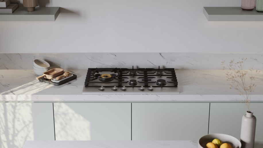 ASKO 75cm Natural Gas Cooktop with Super Flex Wok Burner Stainless Steel HG1776SD - Ex Display