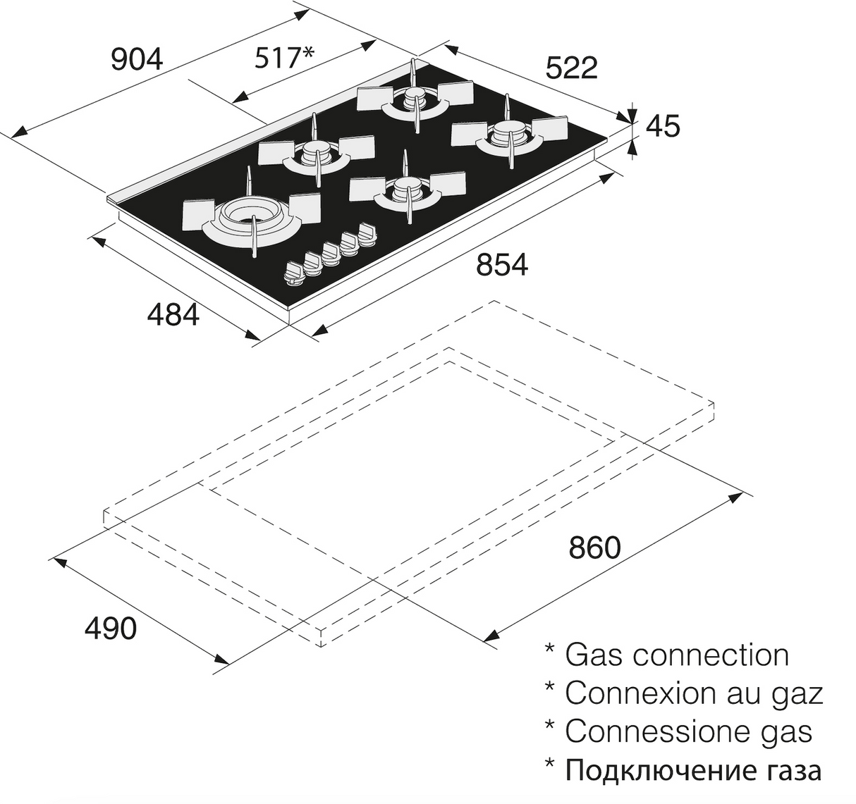ASKO 90cm Pro Series Natural Gas Cooktop HG1935AD - ASKO Seconds Discount