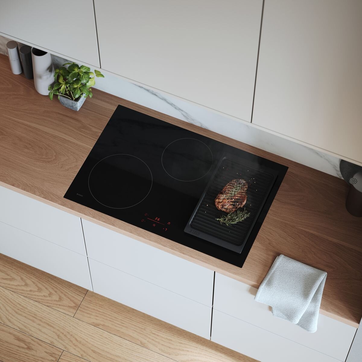 ASKO 80cm 4 Zone Bridge Induction Cooktop HI2842FBG1 - ASKO Seconds Discount