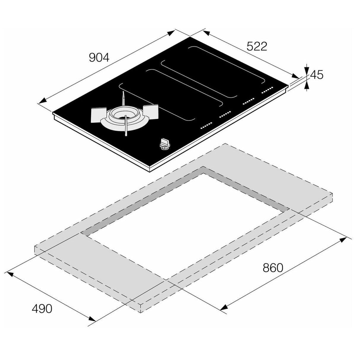 ASKO HIG1995AD 90cm Pro Series Duo Fusion Cooktop - Ex Display