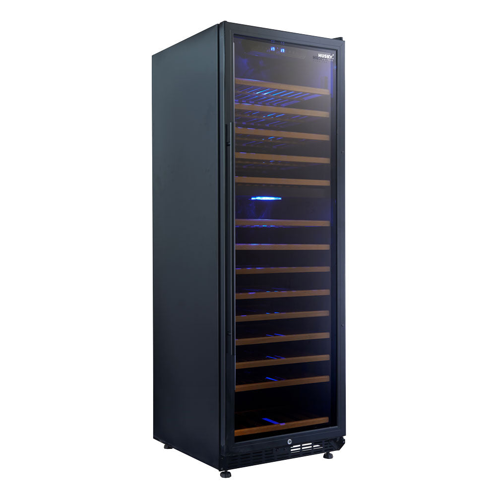 Husky Vino Pro 450L Dual Zone Freestanding Wine Fridge in Black Door Trim HUS-WC168D-BK-ZY