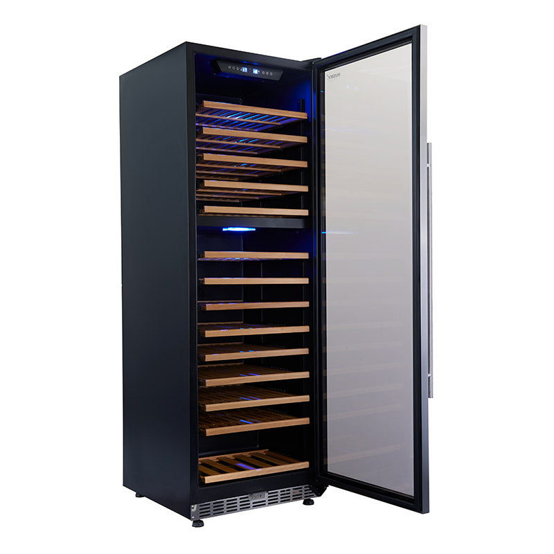 Husky Vino Pro 450L Dual Zone Freestanding Wine Fridge in Black Door Trim HUS-WC168D-BK-ZY