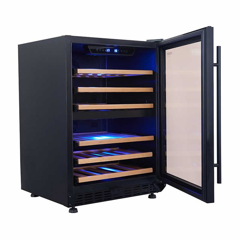 Husky Vino Pro 154L Dual Zone Under Counter Wine Fridge in Black Door Trim HUS-WC54D-BK-ZY