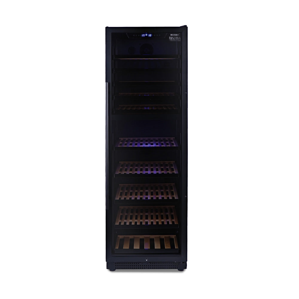 Husky Riserva 450L Dual Zone Freestanding Wine Fridge in Matt Black HUSWS168DMBZY