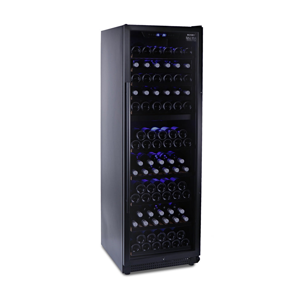 Husky Riserva 450L Dual Zone Freestanding Wine Fridge in Matt Black HUSWS168DMBZY