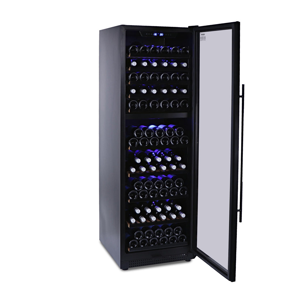 Husky Riserva 450L Dual Zone Freestanding Wine Fridge in Matt Black HUSWS168DMBZY