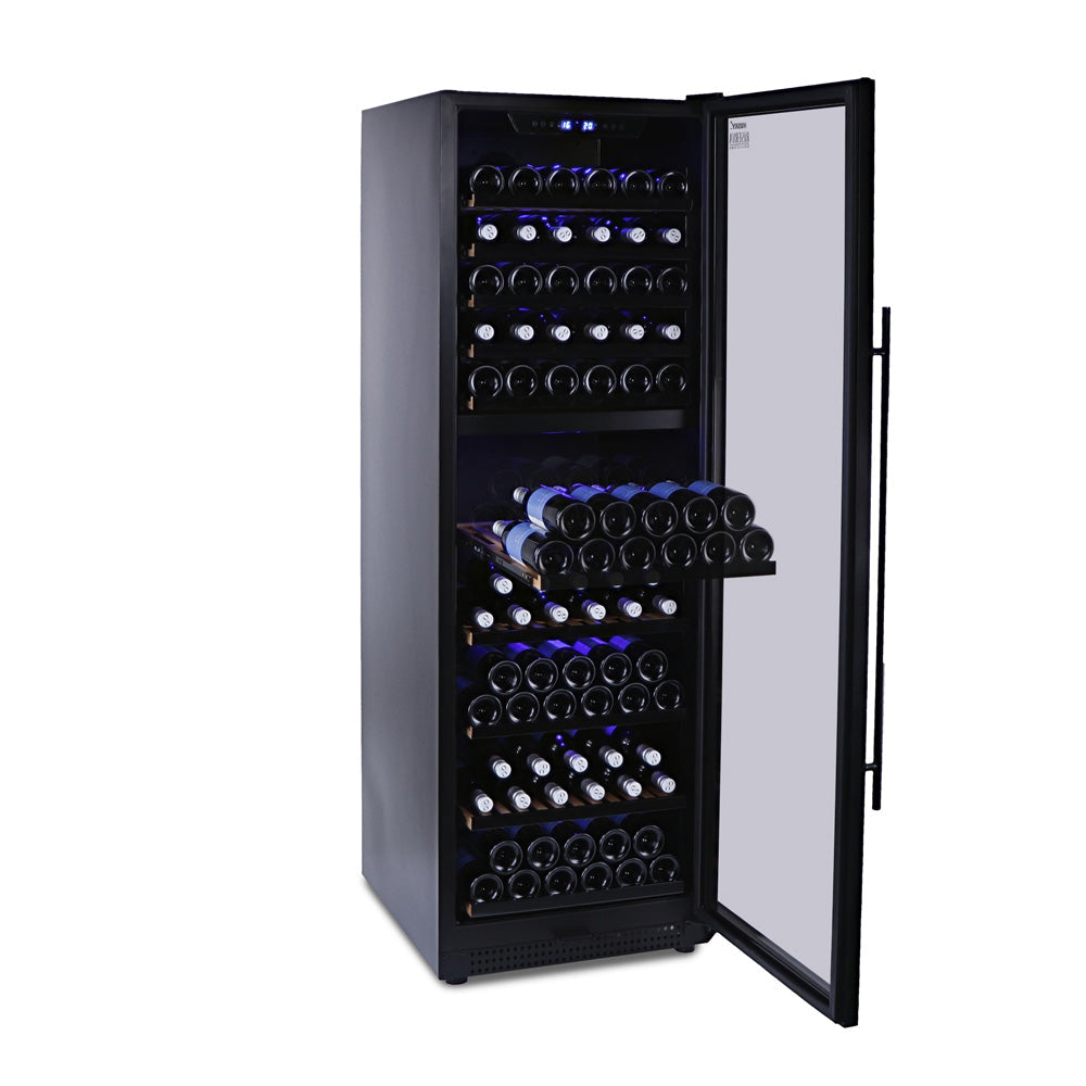Husky Riserva 450L Dual Zone Freestanding Wine Fridge in Matt Black HUSWS168DMBZY