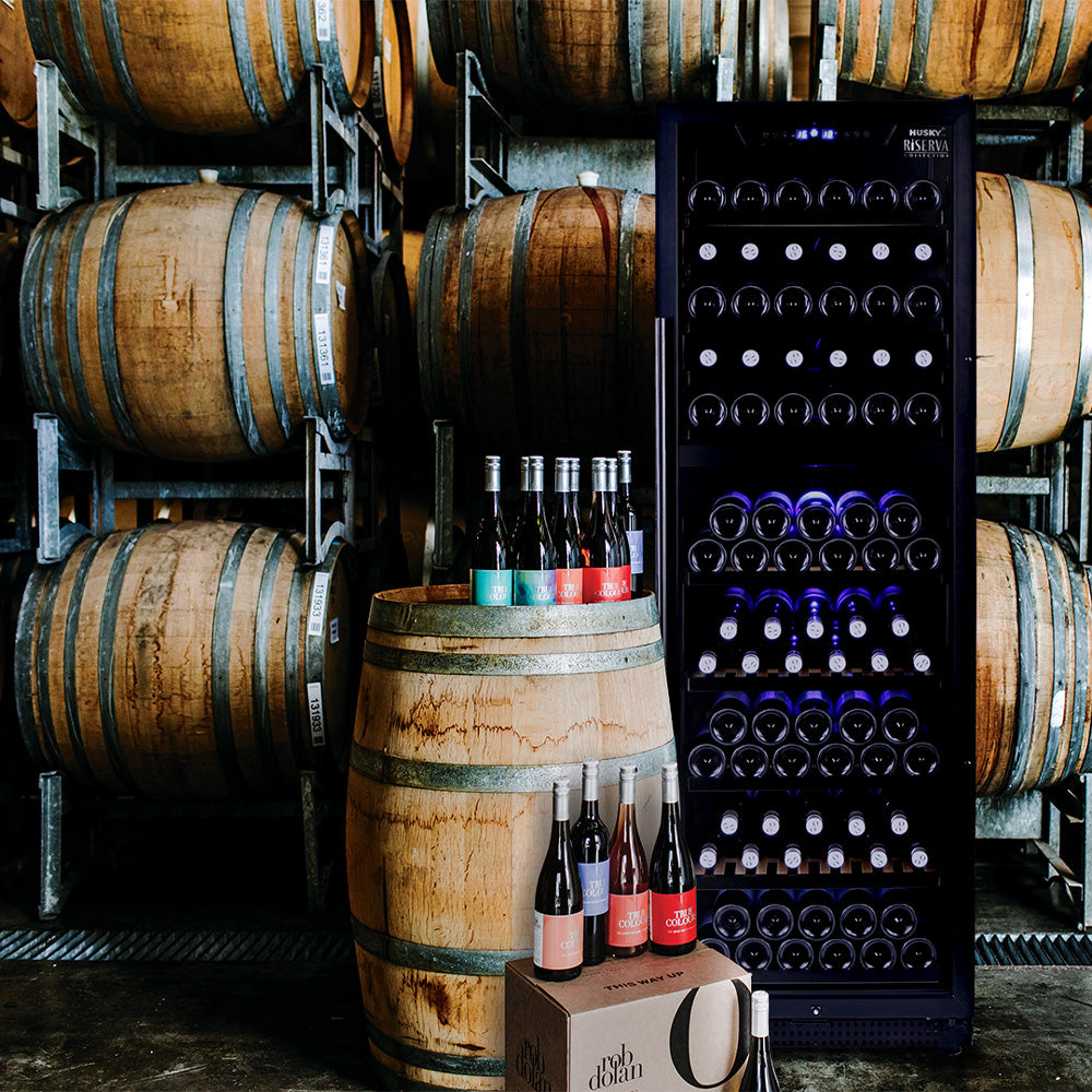 Husky Riserva 450L Dual Zone Freestanding Wine Fridge in Matt Black HUSWS168DMBZY