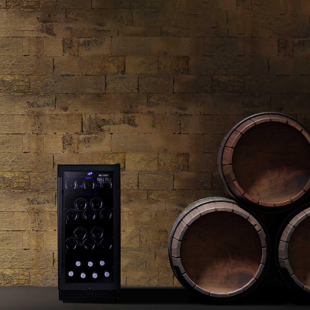 Husky Riserva 80L Single Zone Wine Fridge in Matt Black HUSWS33SMBZY