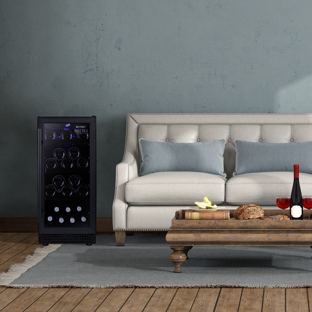 Husky Riserva 80L Single Zone Wine Fridge in Matt Black HUSWS33SMBZY