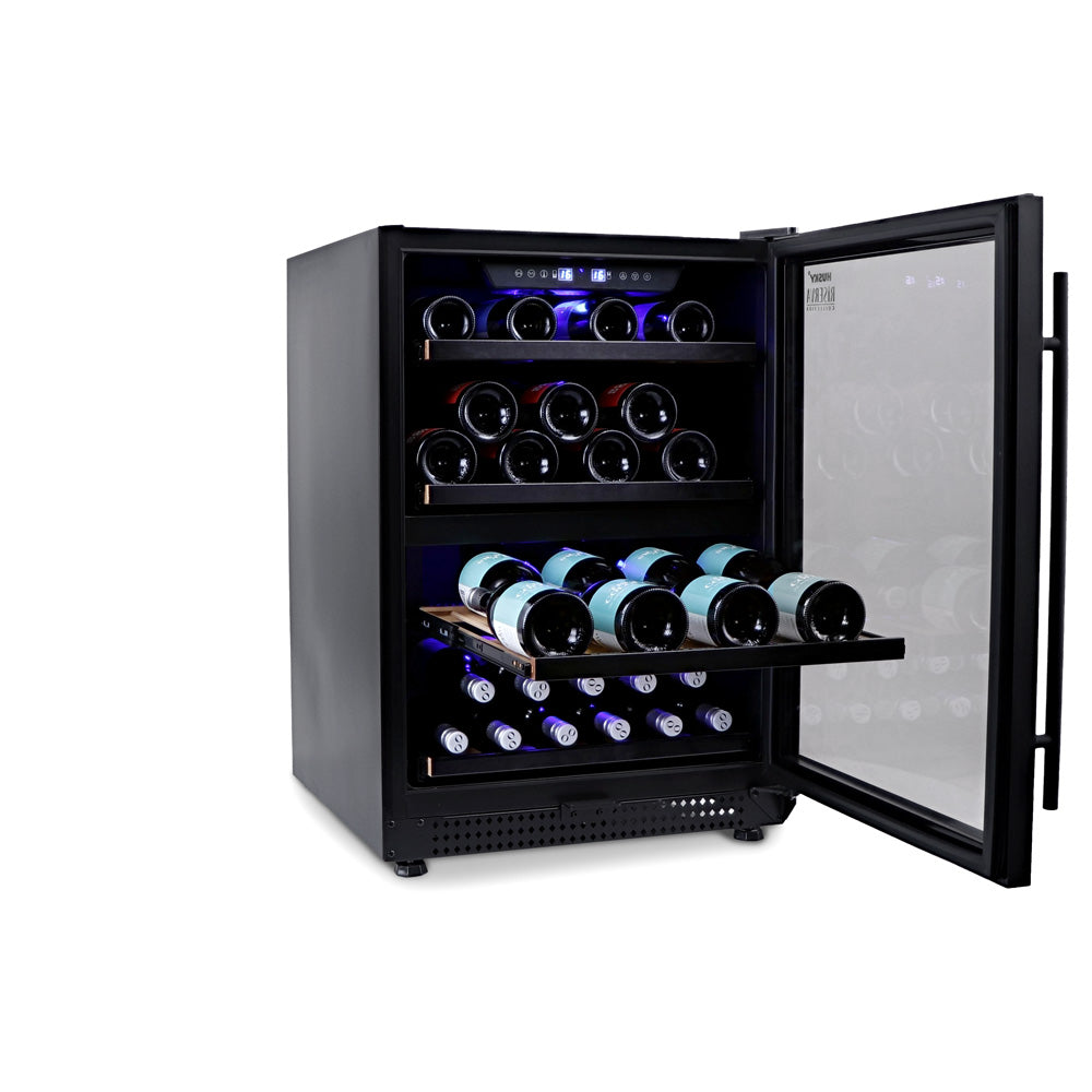 Husky Riserva 154L Dual Zone Wine Fridge in Matt Black HUSWS54DMBZY