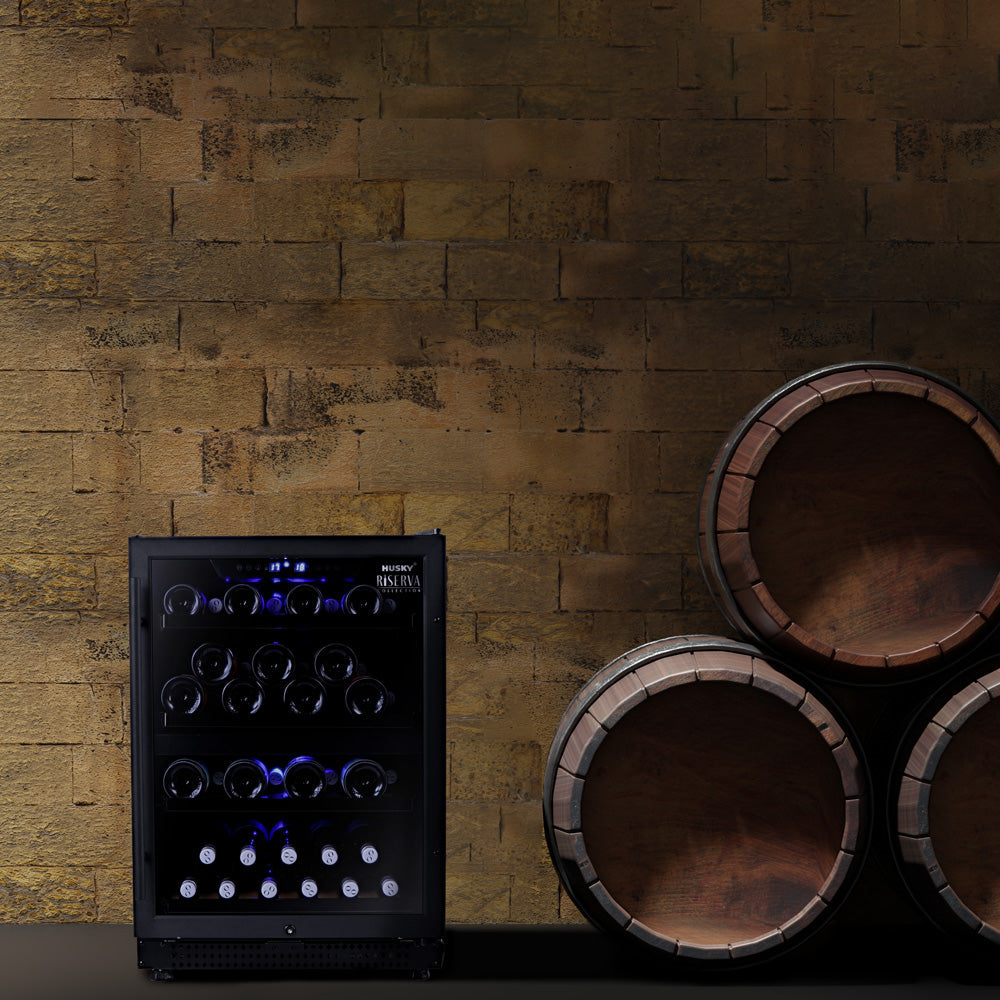 Husky Riserva 154L Dual Zone Wine Fridge in Matt Black HUSWS54DMBZY