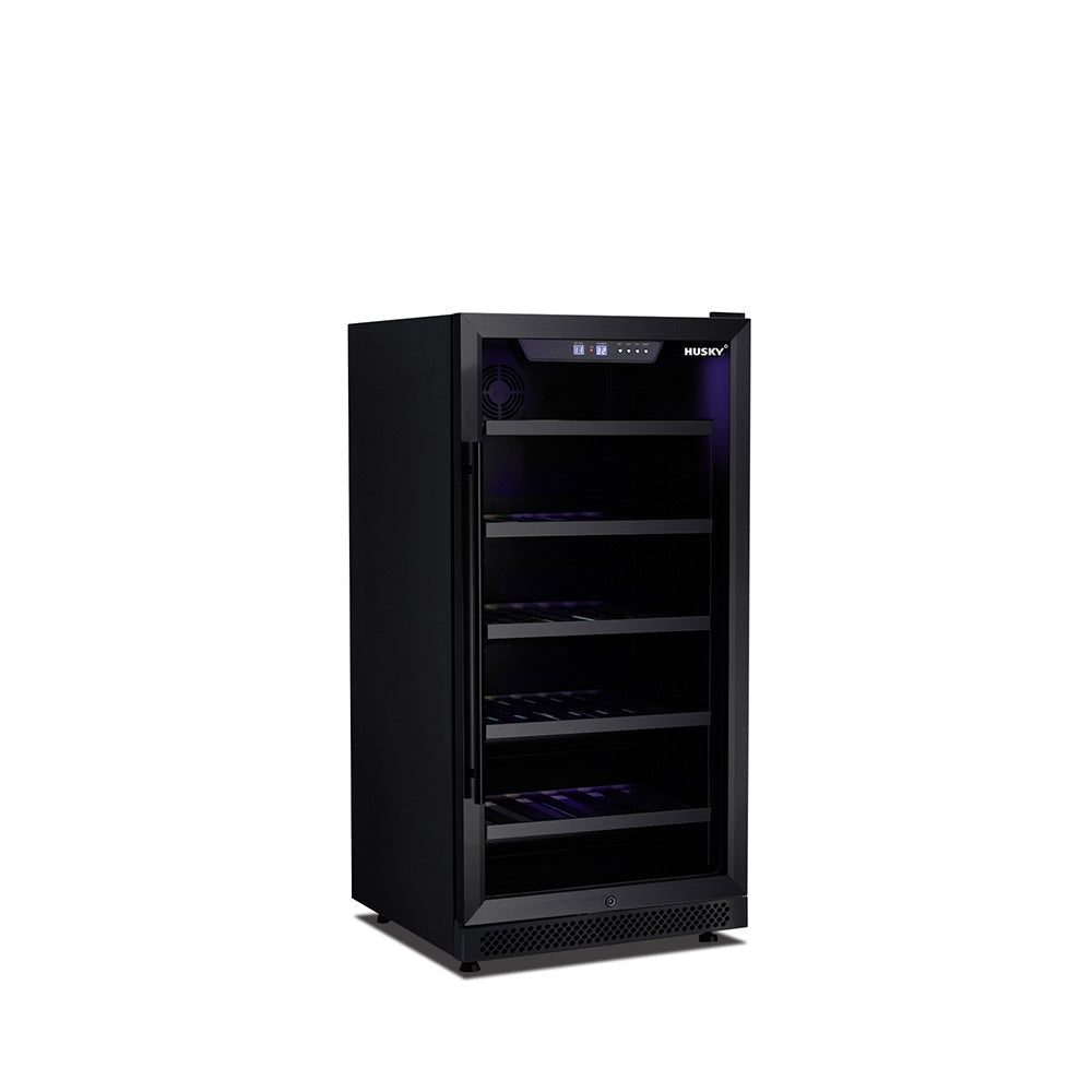 Husky Riserva 240L Dual Zone Freestanding Wine Fridge in Matt Black HUSWS72DMBZY