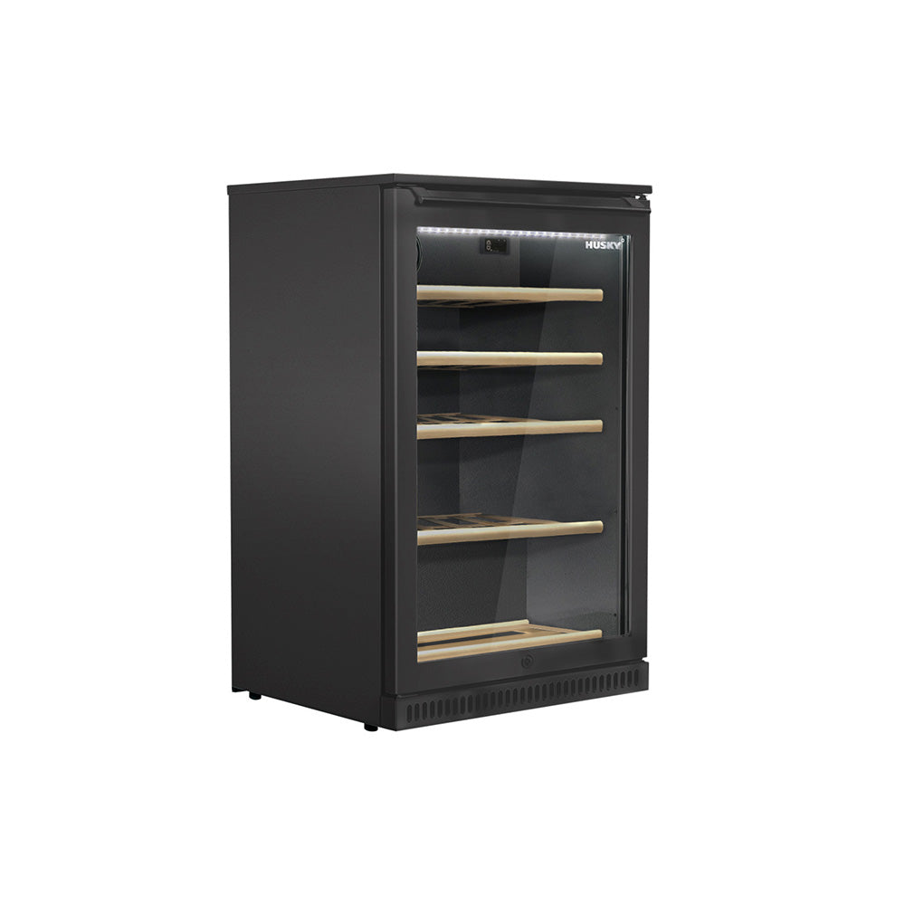 Husky Vino Pro Outdoor Wine Fridge With Anti-Condensation Door in Black HUSWSALFC1BK