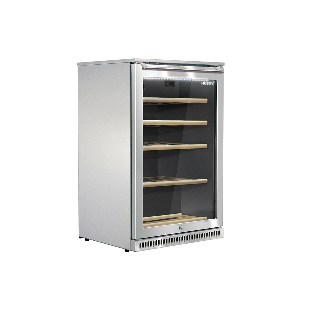 Husky Vino Pro Outdoor Wine Fridge With Anti-Condensation Door in Stainless Steel HUSWSALFC1SS