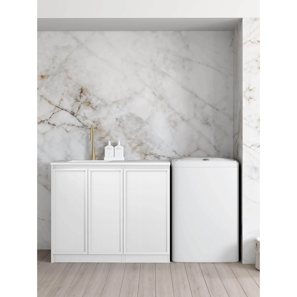Otti LA-1060-BOHW-PW Hampshire Laundry Cabinet, 1060mm, White / Pure White Top